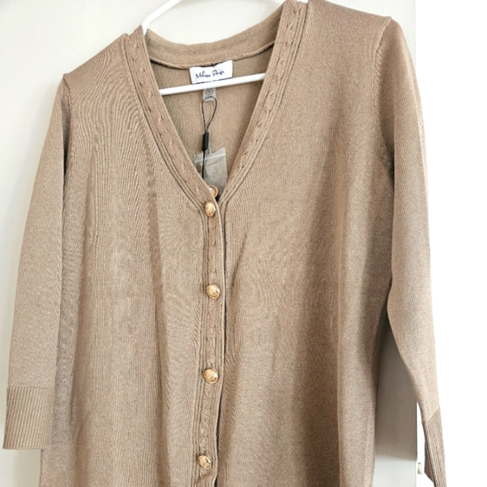 Chic Beige Button-Up Cardigan